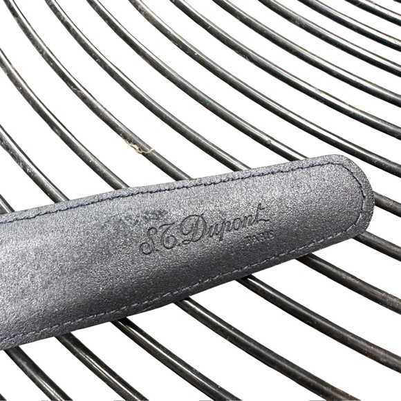 Genuine S.T. Dupont Navy Blue Logo Leather Belt Made In France 42 Reversible - Picture 5 of 10